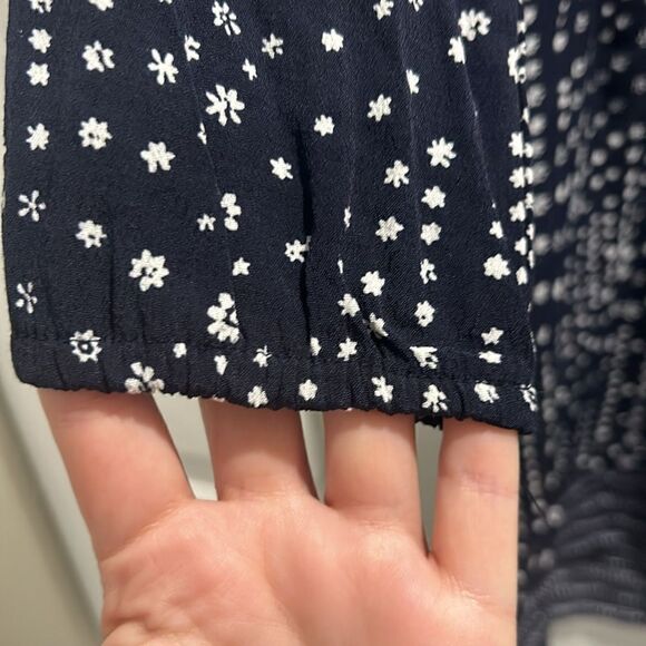 GAP Navy & White Long Sleeve Dress, Size Medium - Picture 5 of 12